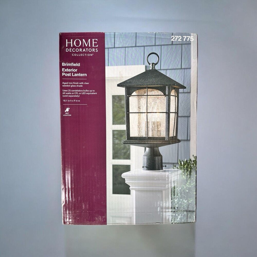 NEW Home Decorators Brimfield 3-Light Aged Iron Steel Line Voltage Outdoor Weath